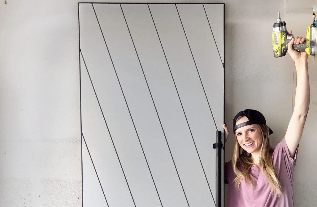 DIY Easy Shiplap $60 Barn Door (in Less Than an Hour) - Angela Rose Home