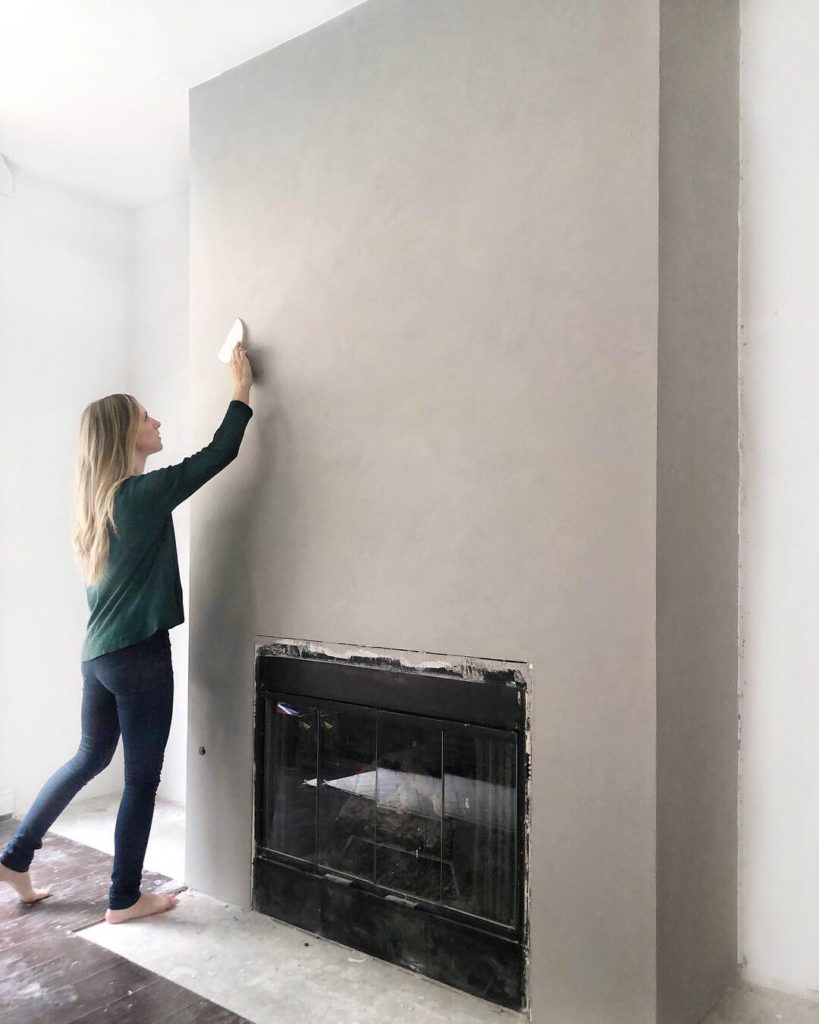 Diy A Cement Look Fireplace For Less Than 100 Angela Rose