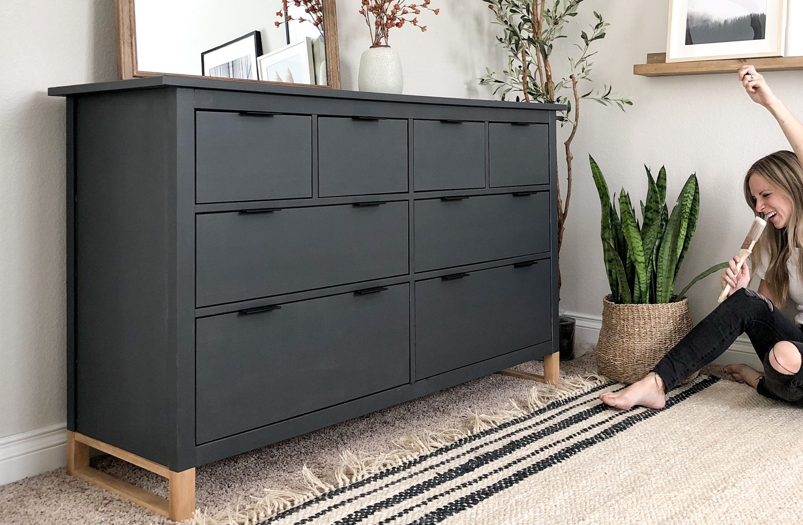 Ikea How To Update Your Furniture, Dark Grey Chalk Paint Dresser