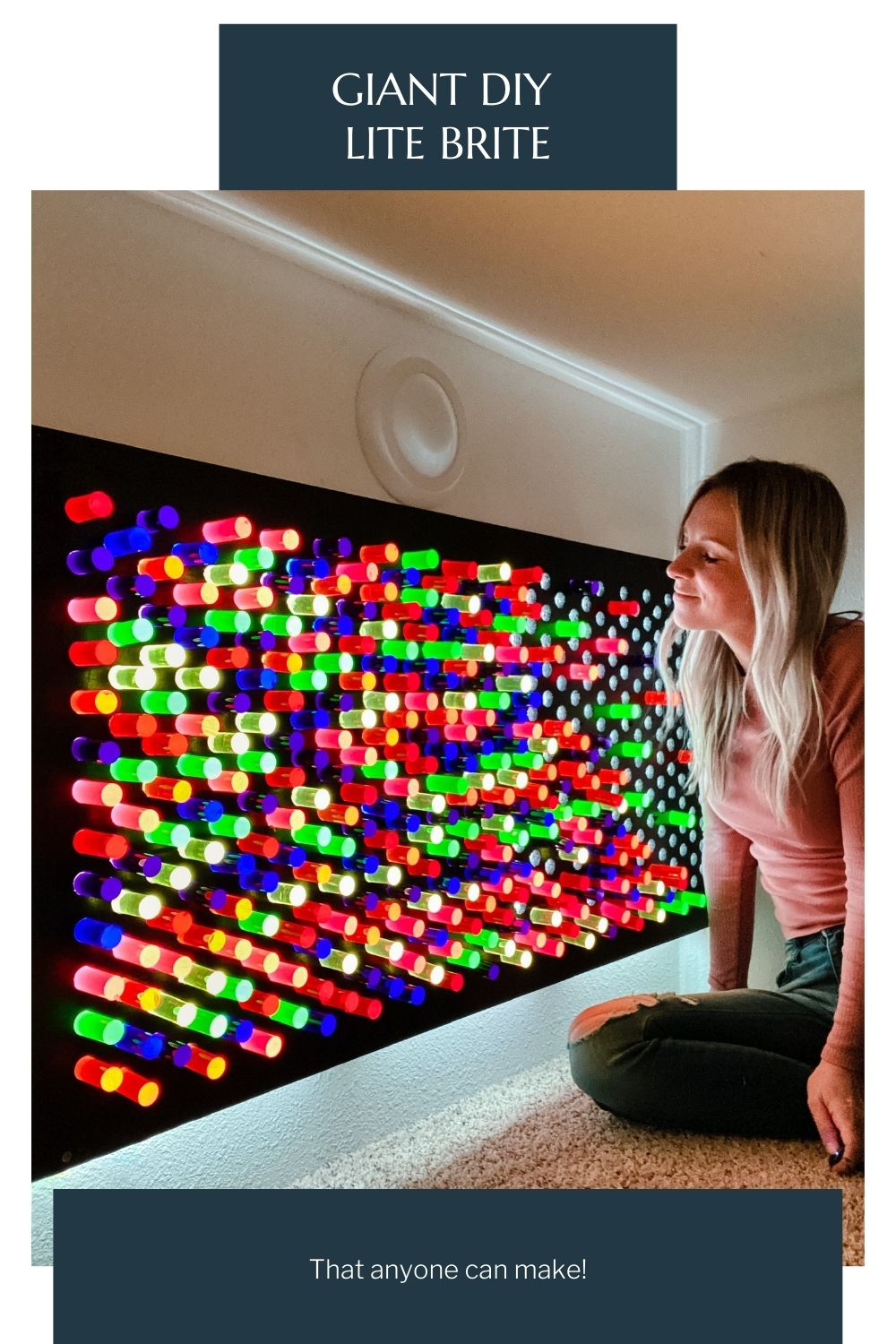 Giant DIY Lite Brite That Anyone Can Make - Angela Rose Home