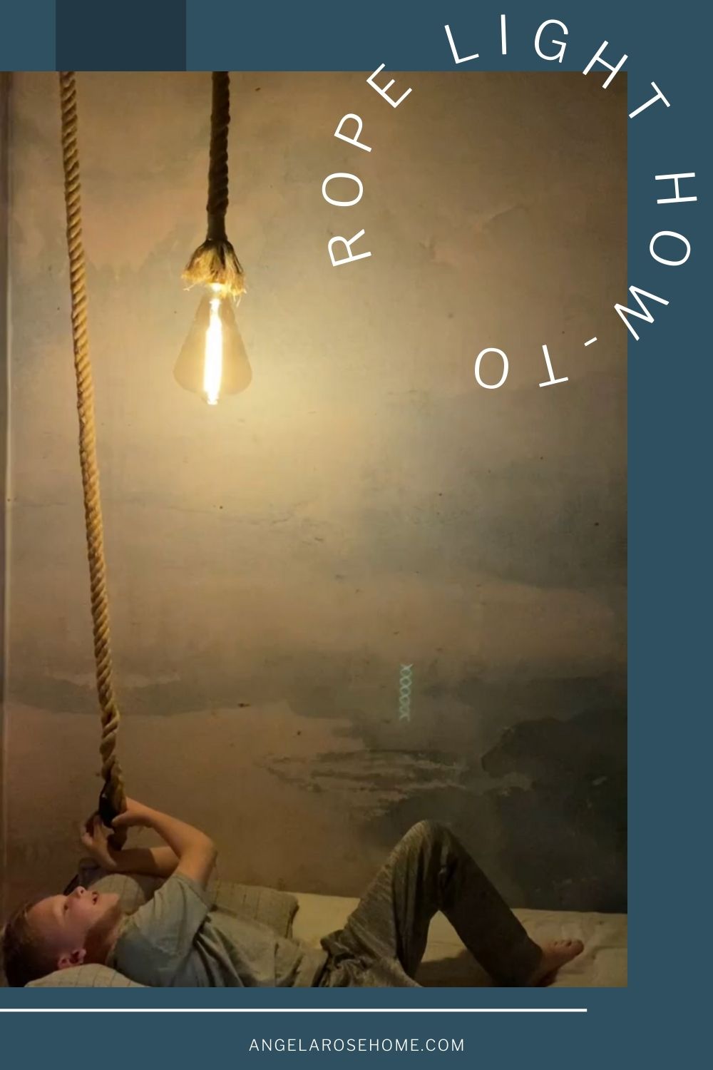 DIY Hanging Rope Light Tutorial Angela Rose Home