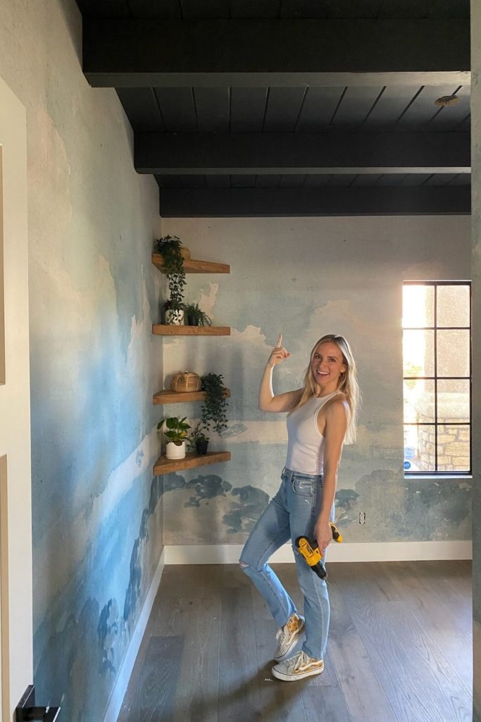 Diy Shiplap Ceiling With Faux Beams