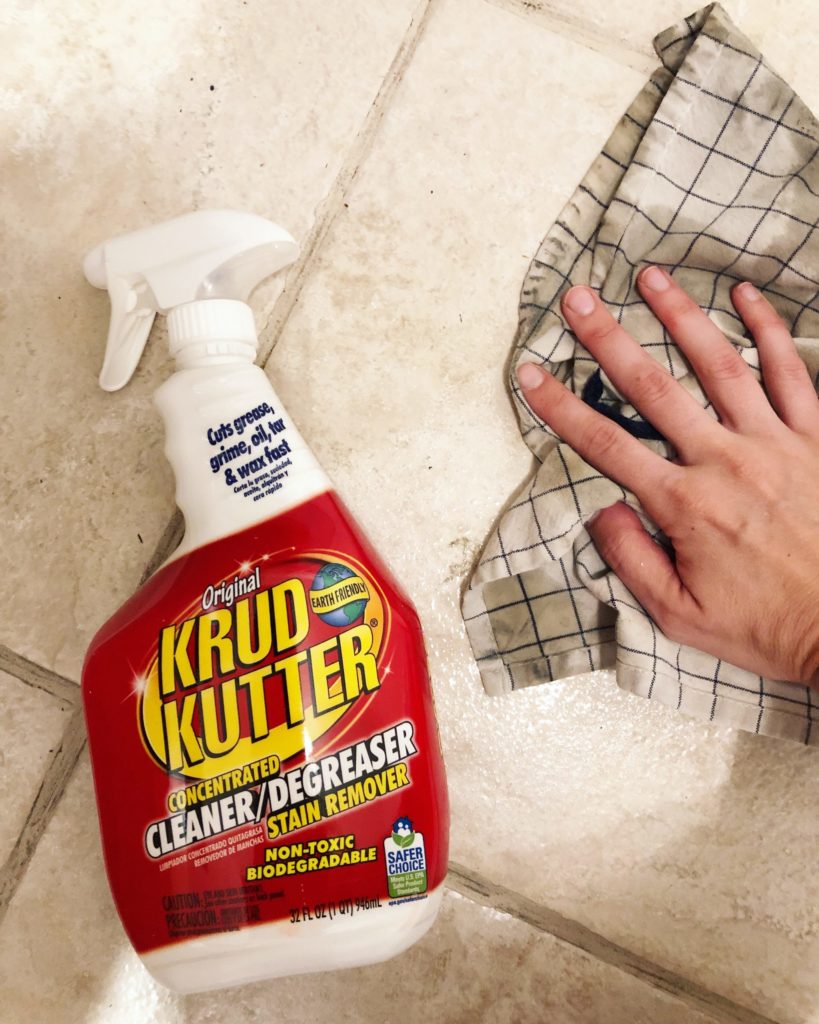 Krud Kutter and cleaning rag.
