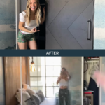 DIY closet door upgrade before and after angelarosehome.com.