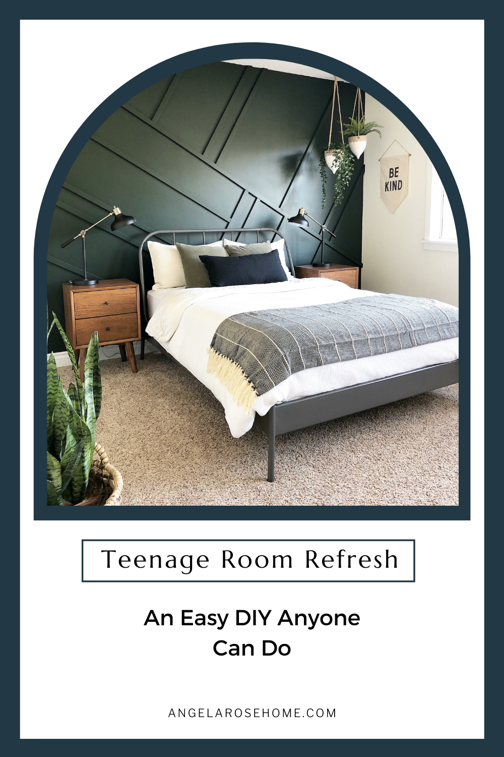 Try easy DIY projects to refresh your teenager's room. www.angelarosehome.com