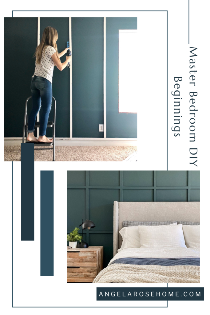 DIY accent walls are a must in every master bedroom. www.angelarosehome.com