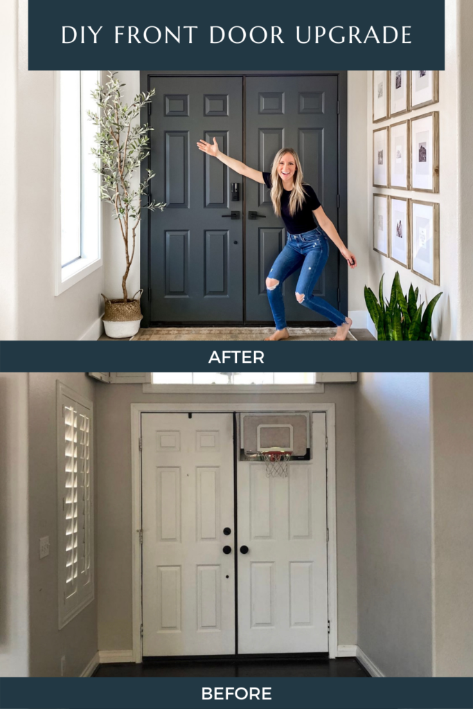 Welcoming front door paint upgrade before and after angelarosehome.com