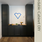 using premade cabinets is a great way to get affordable built-in cabinets www.angelarosehome.com