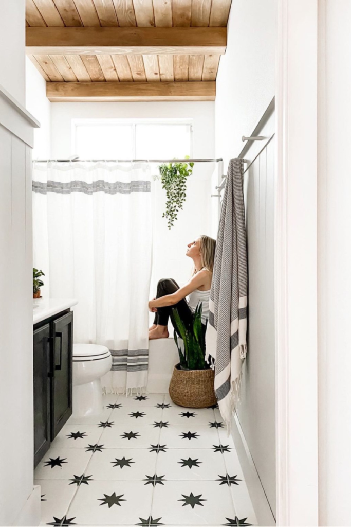Linen Kitchen Towel - Black Checkered - Olive + Rose